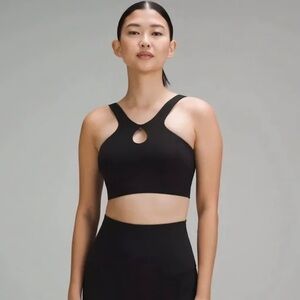 Lululemon Smooth-Cover Front Cut-Out Yoga Bra Black Size 4
